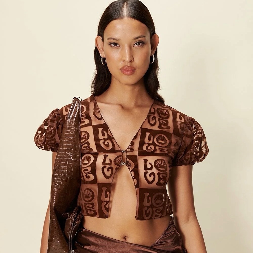 NWT House of Sunny Casa Amor Top in Earth